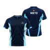Camiseta Coki Nieto Premier Padel, color Azul marino y celeste, vista delantera y trasera Camiseta Coki Nieto Premier Padel, color Azul marino y celeste, vista delantera y trasera