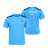 Camiseta Juan Tello Premier Padel, color Azul claro, vista delantera y trasera