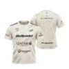 Camiseta Martín Di Nenno Premier Padel, color Hueso, vista delantera y trasera