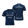 Camiseta Pablo Cardona Premier Padel, color Océano, vista delantera y trasera Camiseta Pablo Cardona Premier Padel, color Océano, vista delantera y trasera